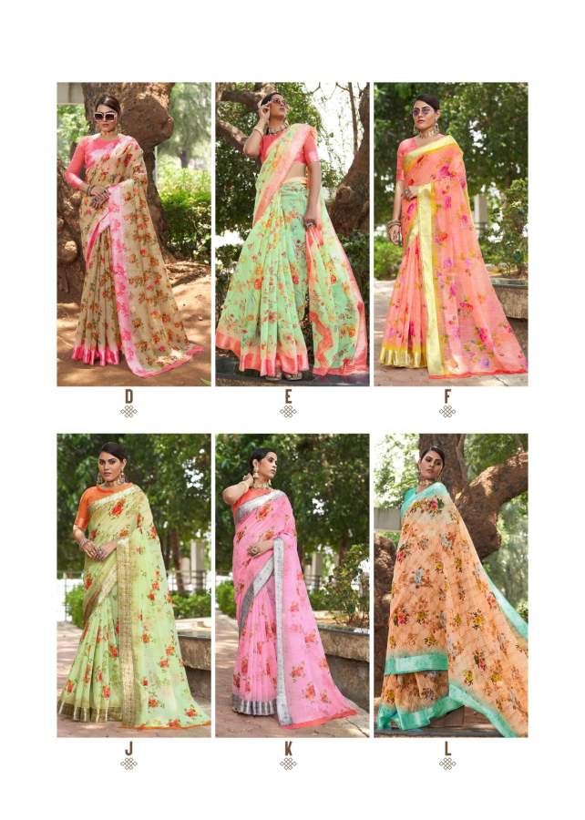 Shangrila New Kanchana Festive Wear Designer 25 Linen Cotton Saree Collection